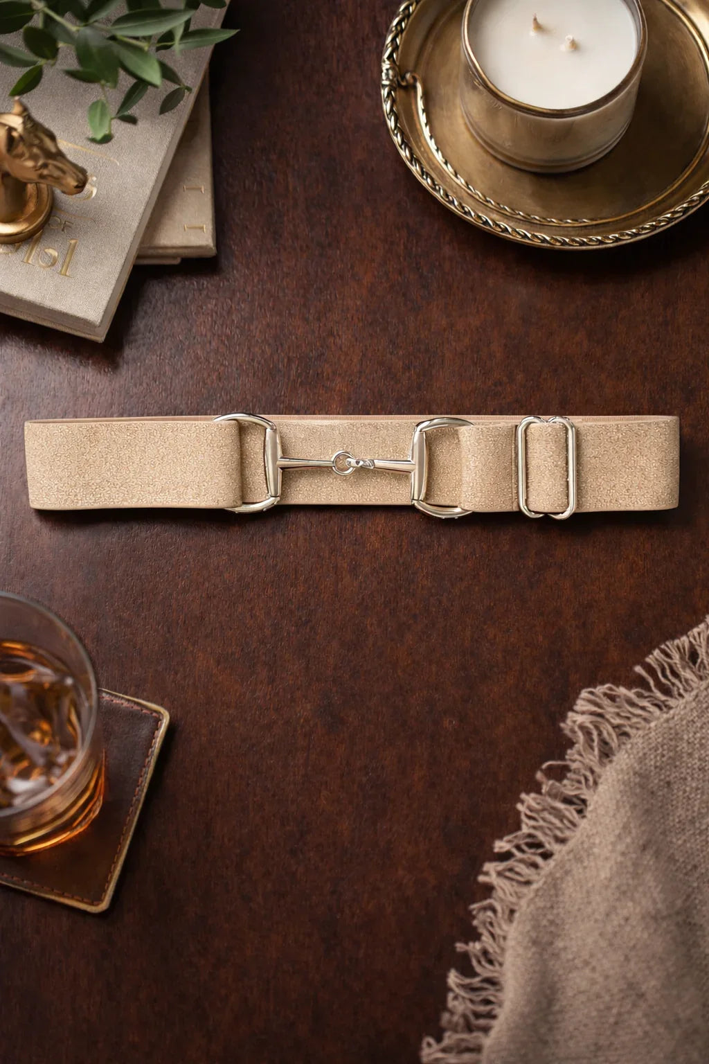 Cinto Hipismo Losama Glitter | Elástico Ajustável com Bridão Prateado