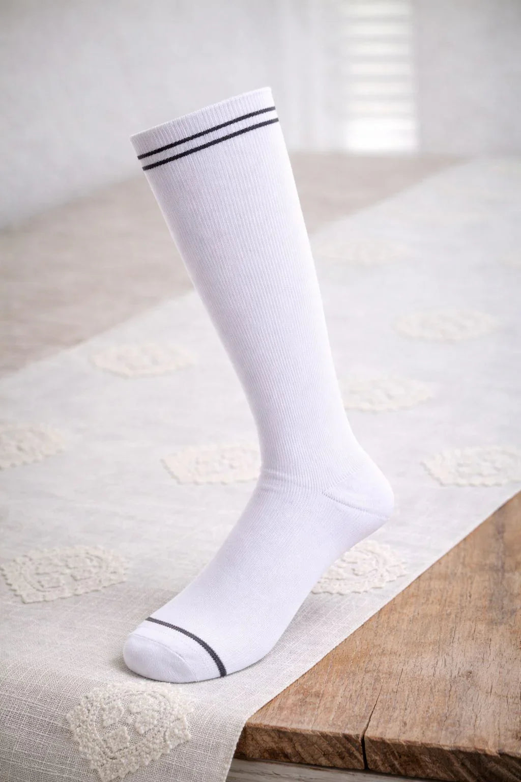 Meia de Hipismo Losama Branca | Cano Longo para Montaria