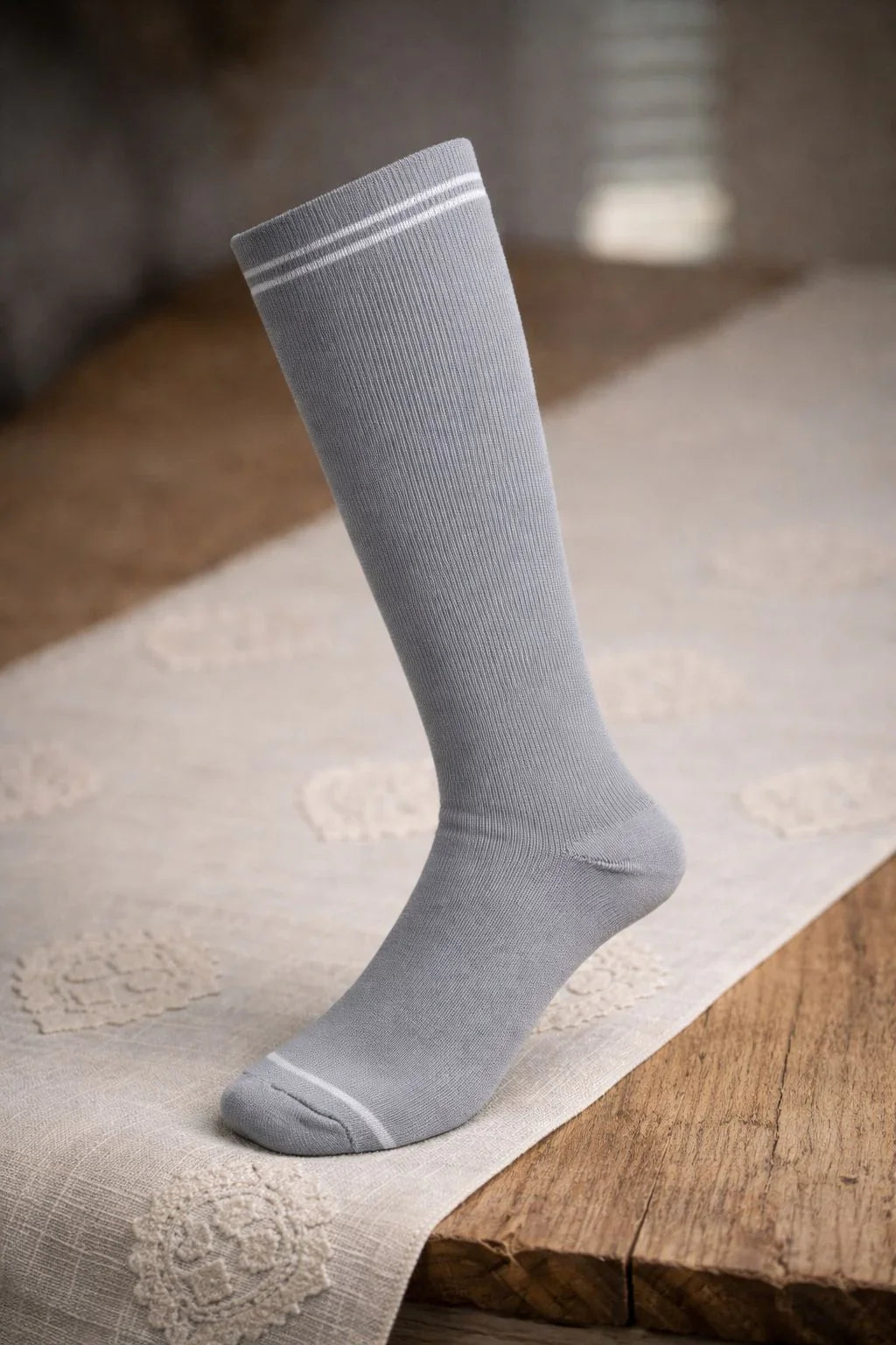 Meia de Hipismo Losama Cinza Claro | Cano Longo para Montaria