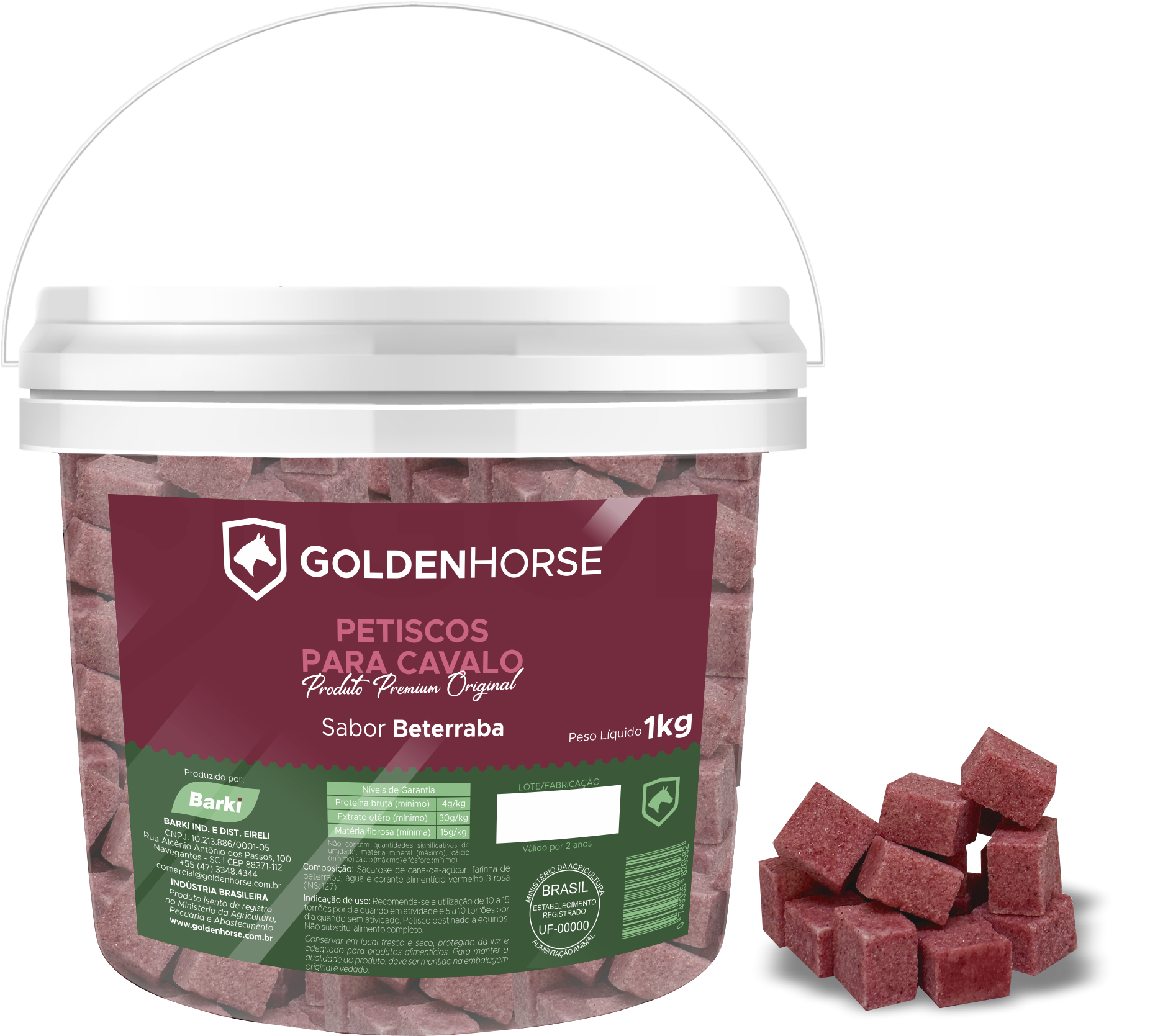 Açúcar para cavalo em cubos vários sabores 1kg