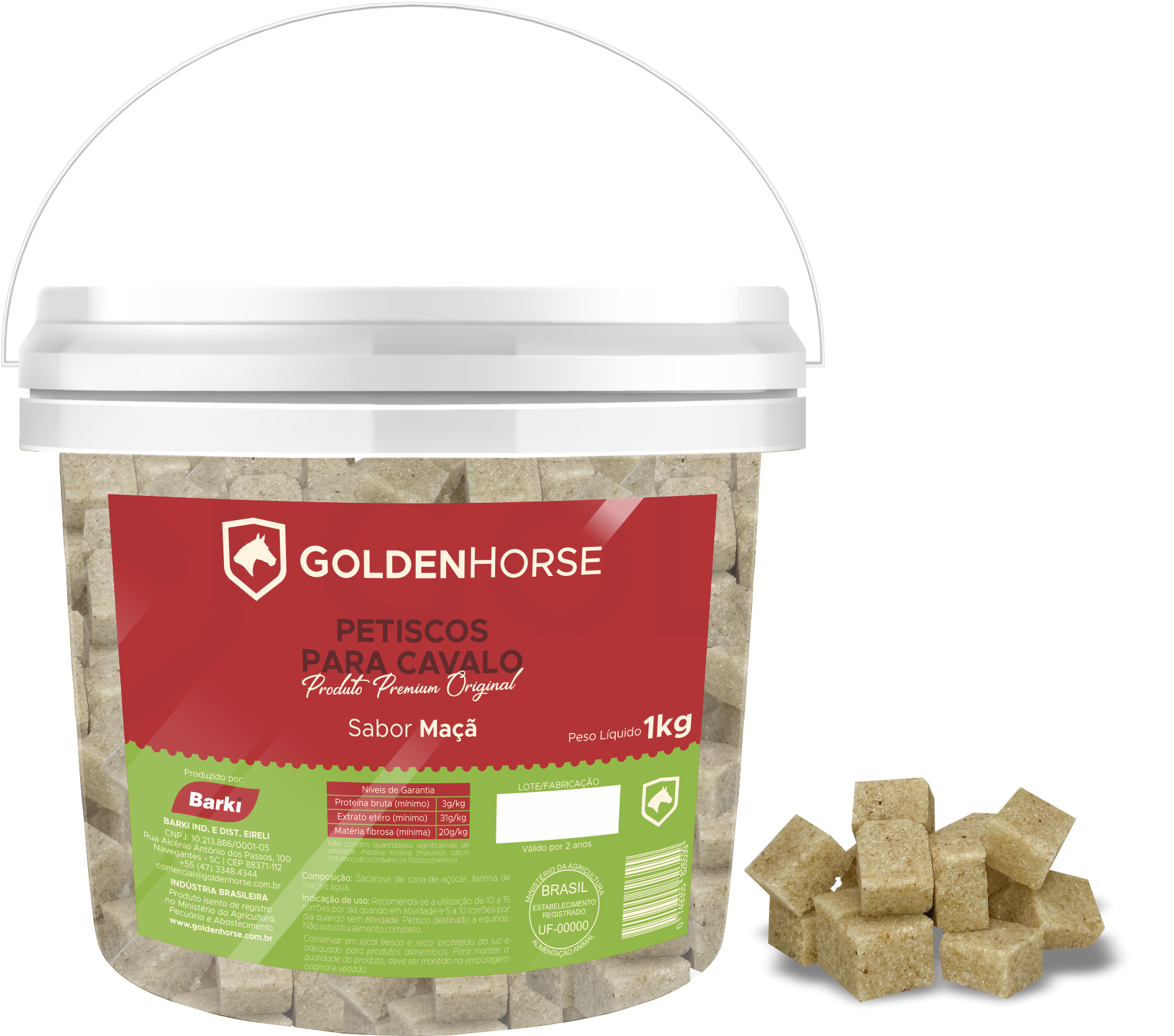 Açúcar para cavalo em cubos vários sabores 1kg