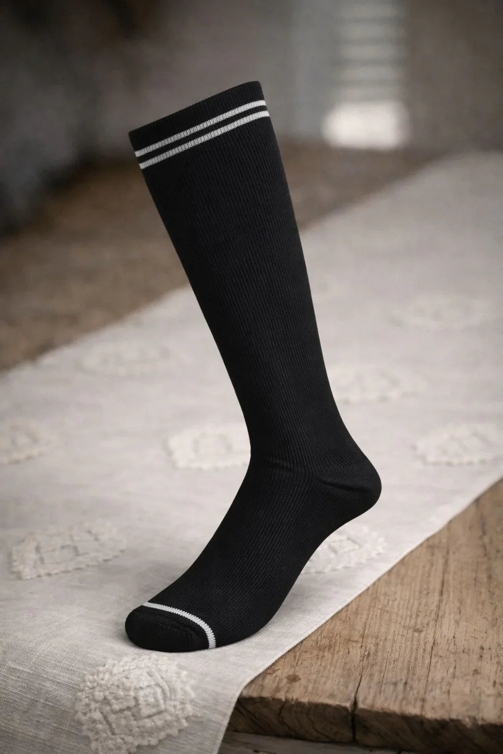 Meia de Hipismo Losama Preta | Cano Longo para Montaria