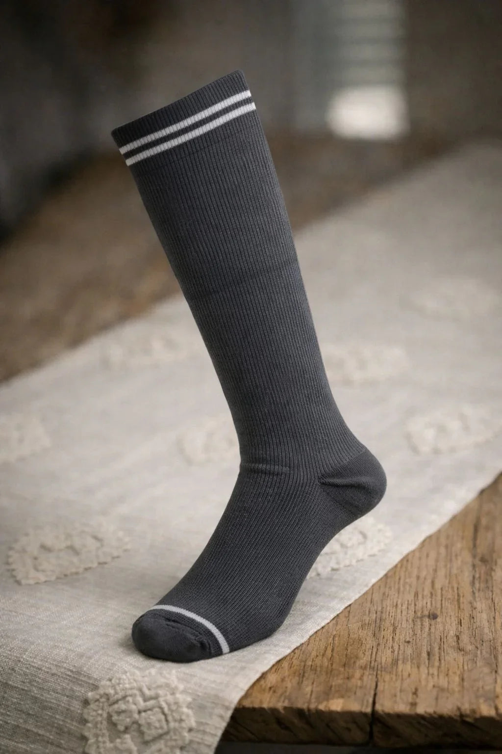 Meia de Hipismo Losama Cinza Escuro | Cano Longo para Montaria