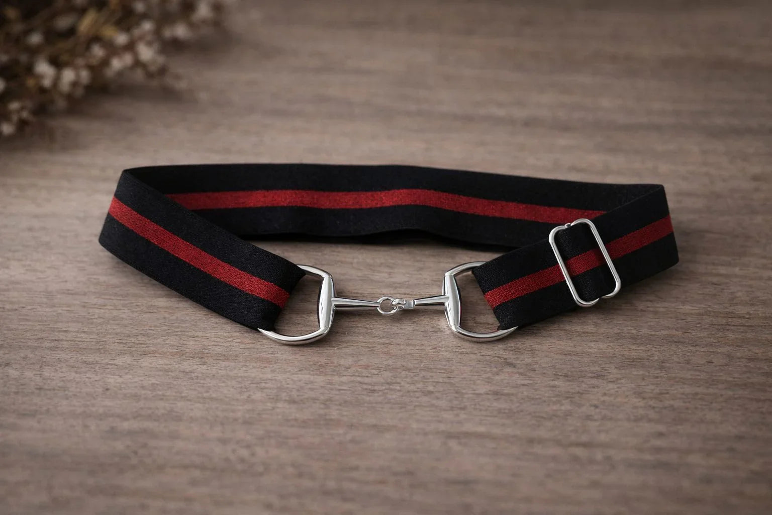 Cinto Hipismo Losama Stripe Glitter | Elástico Ajustável com Fivela de Bridão